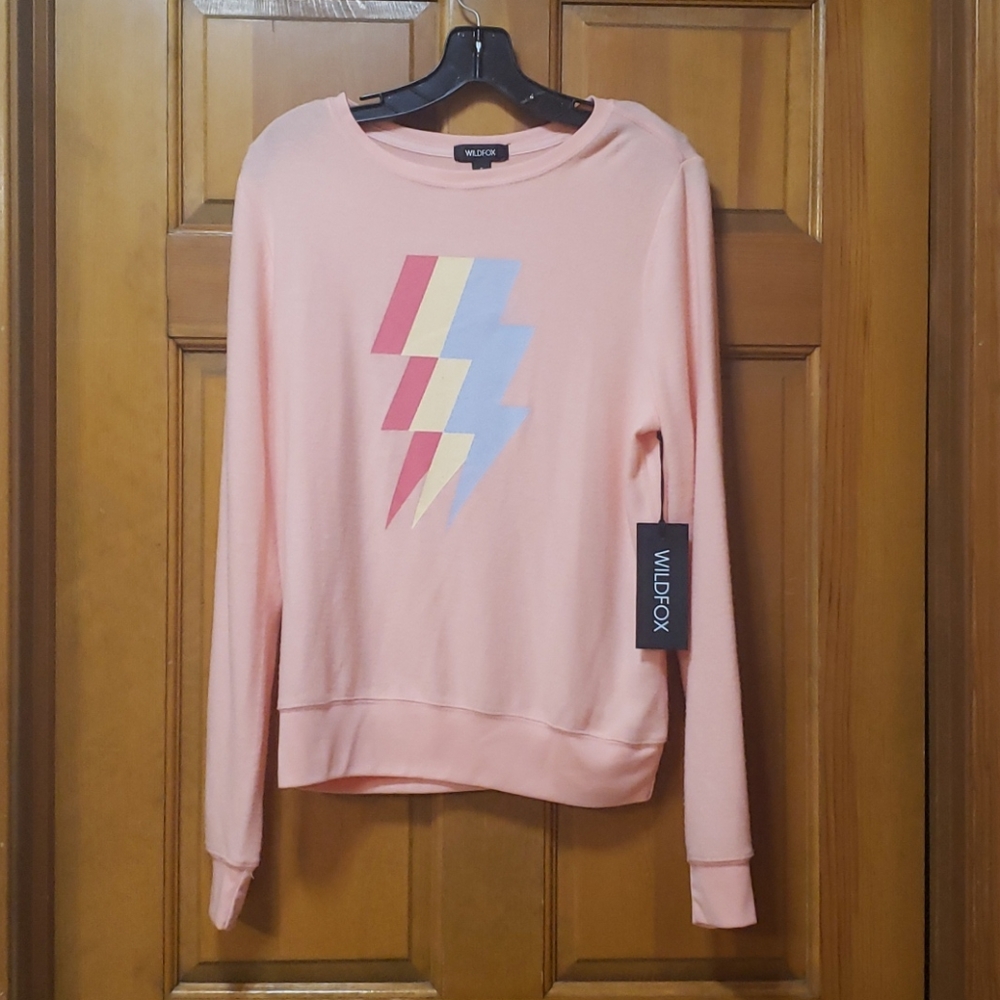 NWT Women's Wildfox Lightening Sweater Pink Small